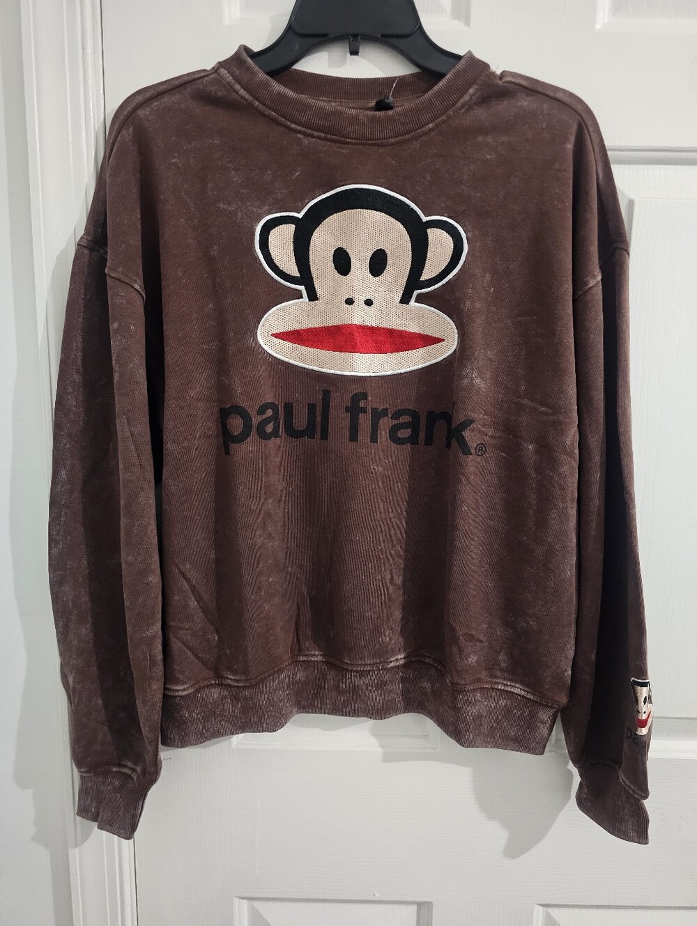 Paul Frank Y2K Juniors Brown Mineral Wash Julius Sweatshirt M NWT